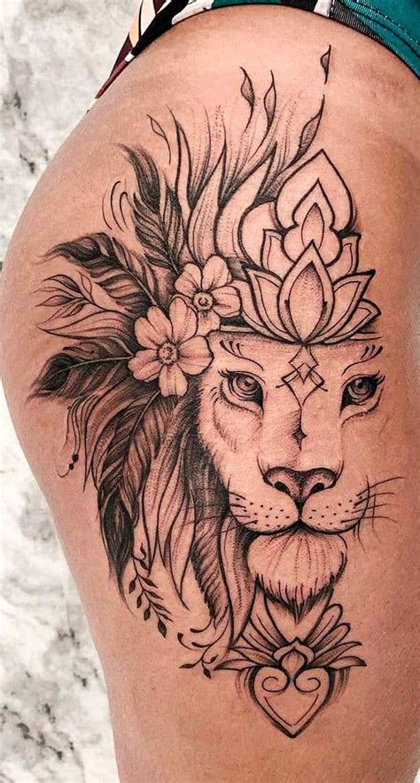 tatuagens de lao na coxa|Tatuagem de leão: inspire